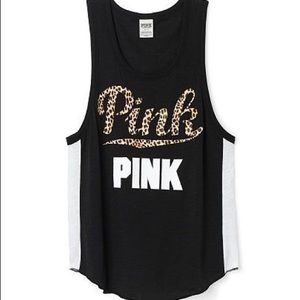 VS PINK CHEETAH TANK XS